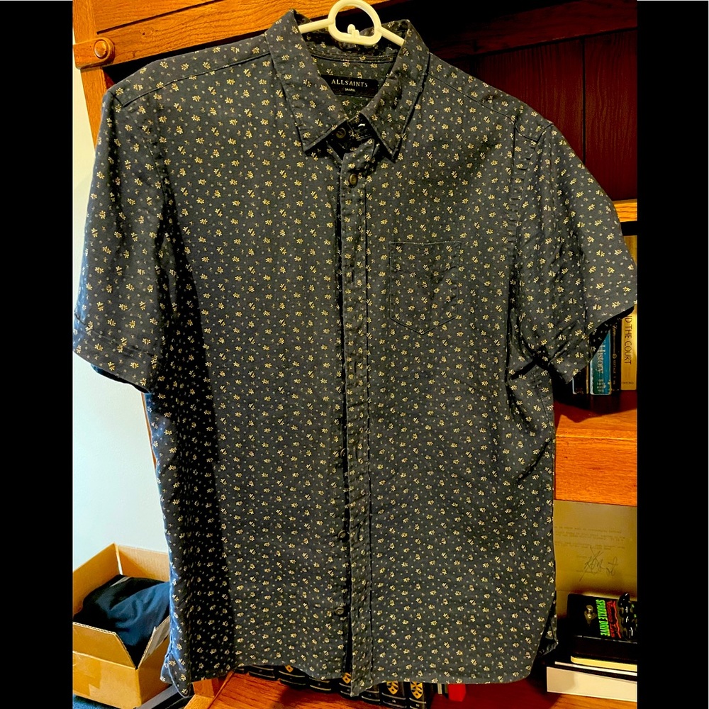 All Saints aloha shirt navy S